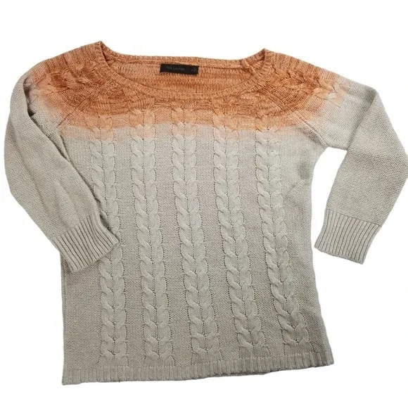 The Limited Boatneck Cableknit Sweater 3/4 Sleeve Womens Jrs Sz M  Wool Viscose - Picture 11 of 16